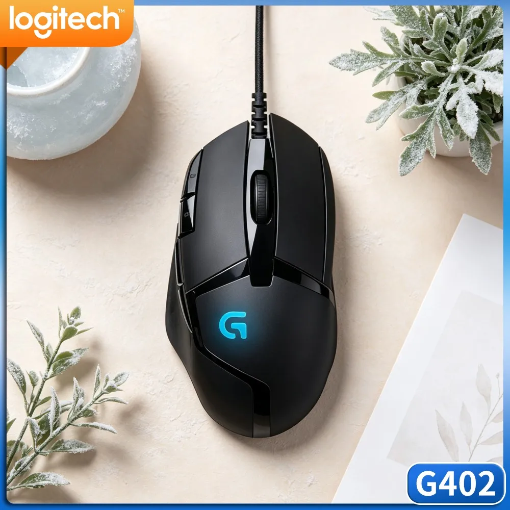 Logitech G402 Hyperion Fury USB Gaming Mouse Anti‑Slip Hand‑Hold Surface 1Ms Polling For FPS MOBA Strategy Game Titles