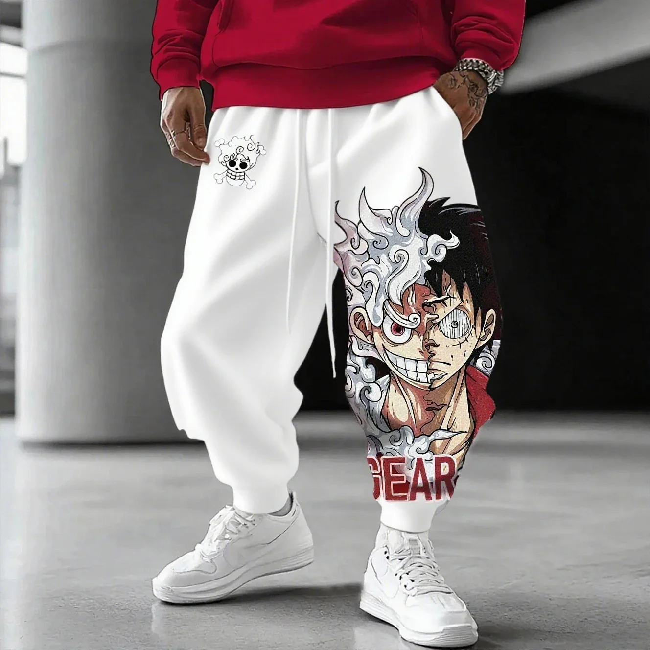 ワンピースアニメスウィートパンツ 2026 メンズ秋冬ルフィ新 Y2K 原宿大型トレンディルーズトレンディスポーツパンツ