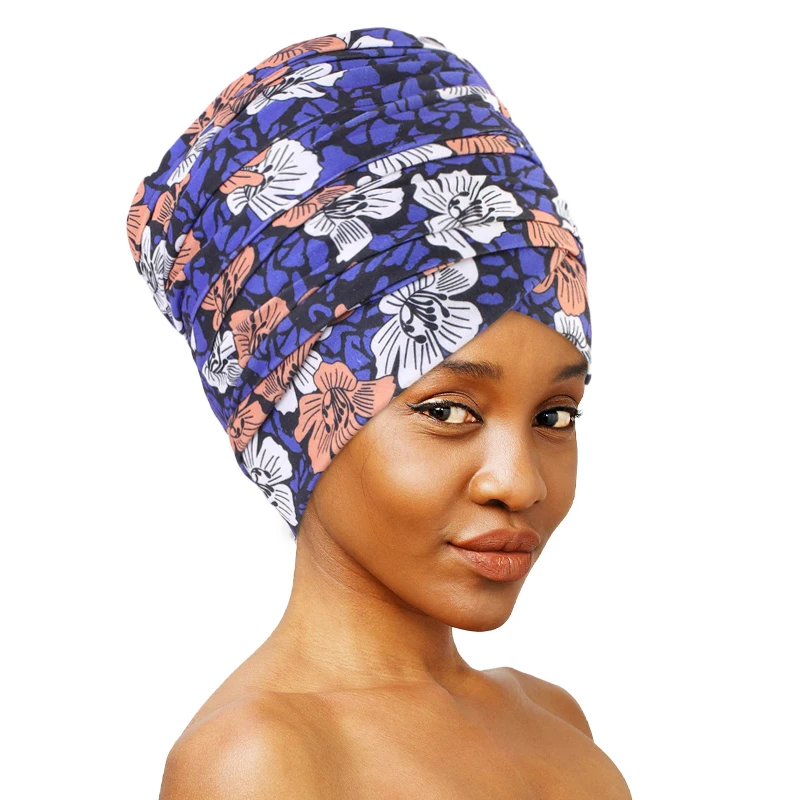 African Print Head Bandana Women Scarf Muslim long Head Wrap Headscarf Bonnet Strecth Africa Clothing Hijab Hair Accessories