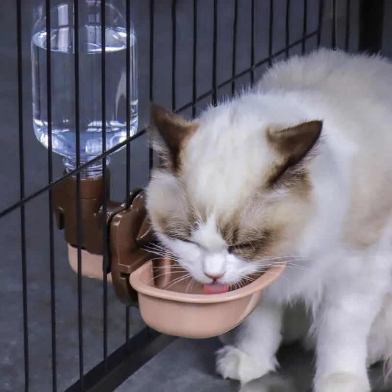 Bebedouro Automático Suspenso para Animais de Estimação, Dispensador de Água para Gatos e Cães, Montado em Gaiola, Comedouro Anti-Gotejamento (Sem)