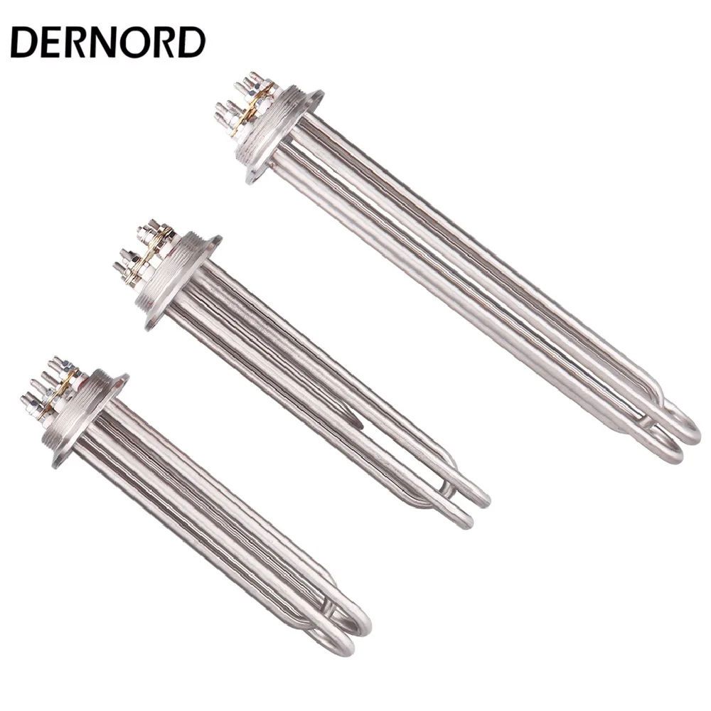 DERNORD Heating Element 3kw 2inches Tri Clamp 220V 380V Immersion Electric Resistance Heater for Brewery /Distillery /Water Tank