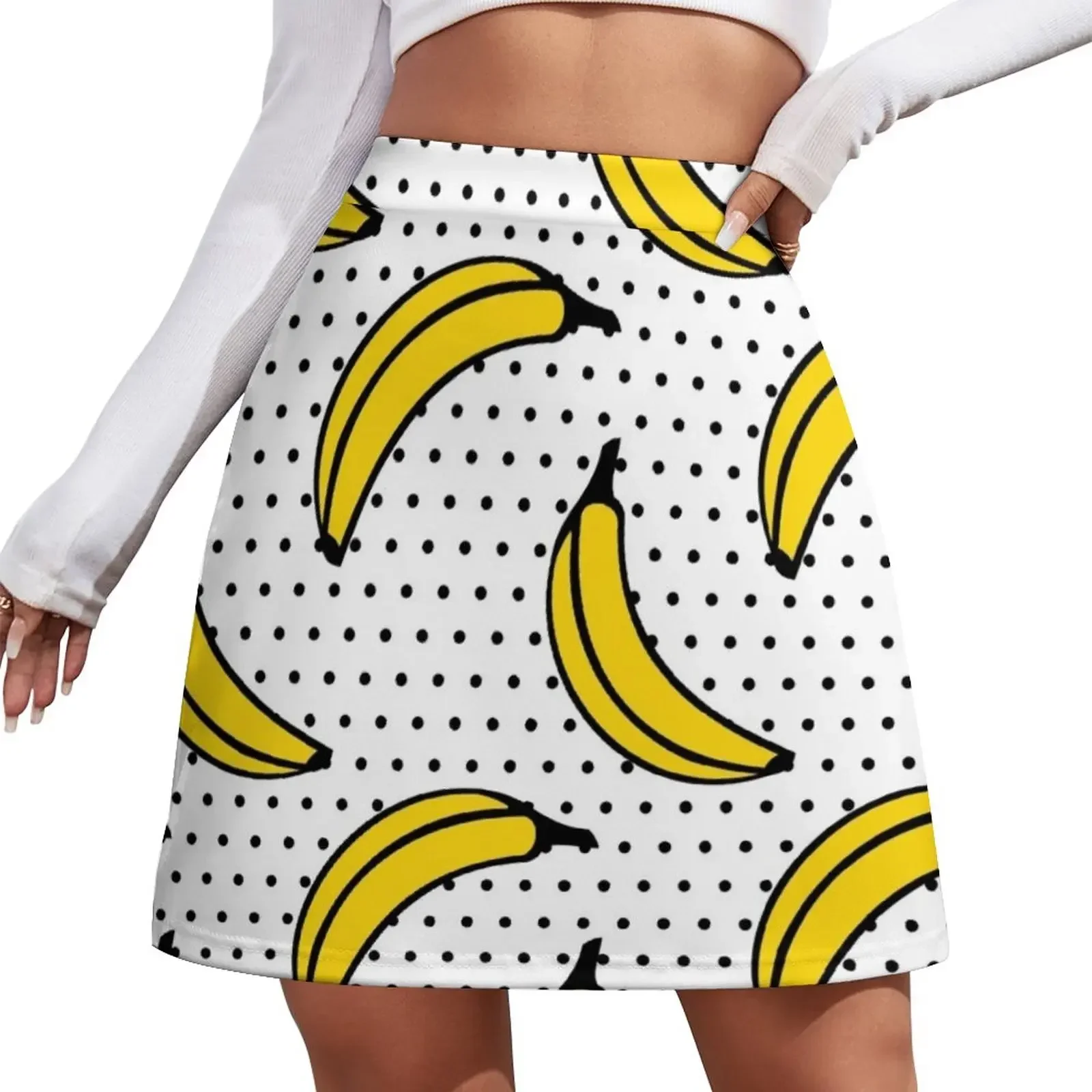 

Polka Dot Banana Print Mini Skirt skirts for womens 2024 new in dresses