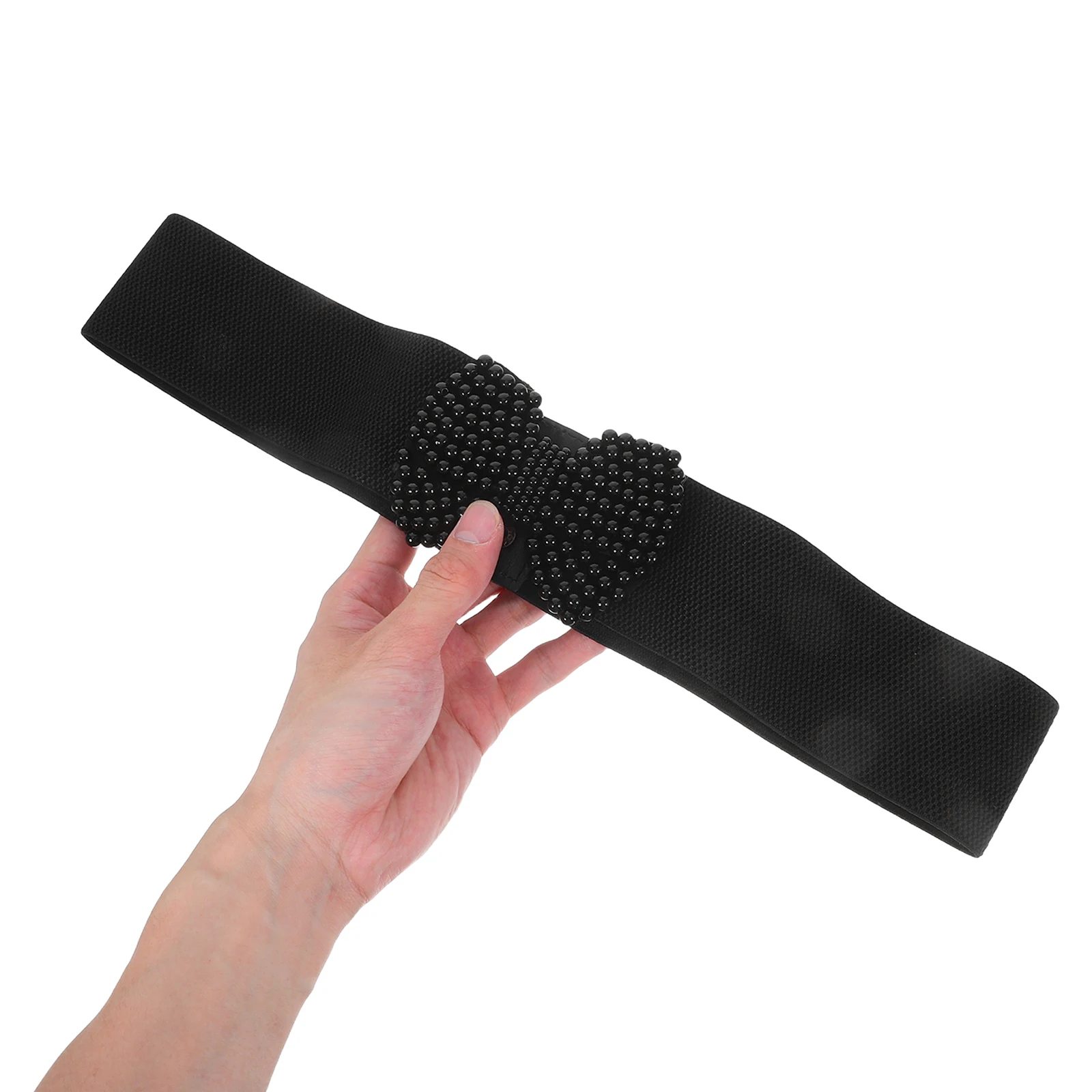 

1PC Black Elastic Bow Belt Women Wide Stretch Waistband Decor Elegant Versatile Wrap Thick Belt for Dress Skirt