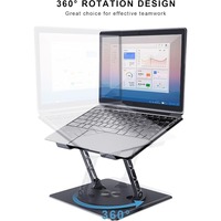 Laptop Stand for Desk Adjustable Computer Stand with 360° Rotating Base Ergonomic Laptop Riser for Collaborative Work Foldable