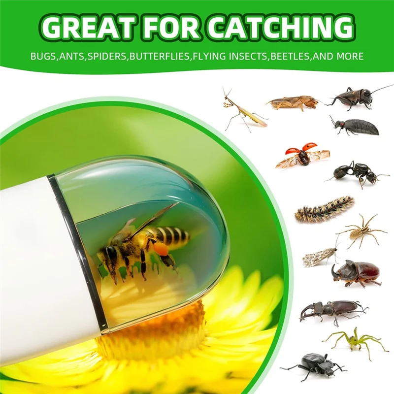 

B52C Bug Catcher Bug Insect Catcher Bug Catching Tool For Kids Adults Bug Contactless Quick Release Spider Trap 4Pack