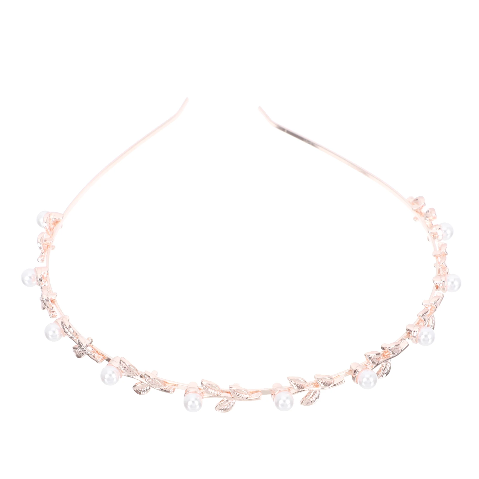 

1pc Leaf Shaped Alloy Hairband Pearl Decor Lightweight Chic Headband For Women Girls Wedding Party Hair Accessories