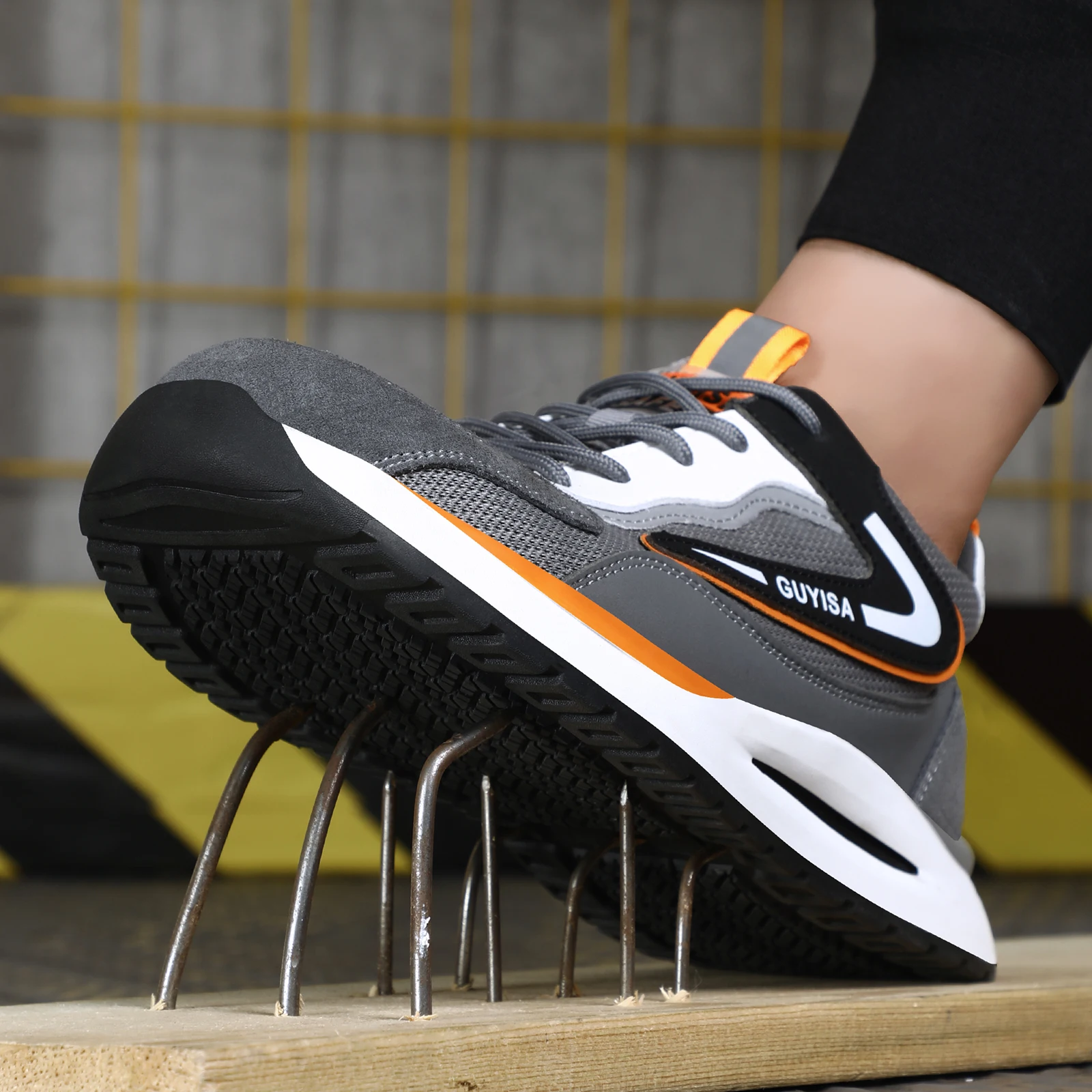 GUYISA Men's Shoe Upper Steel Head Anti Smash and Anti Puncture Casual Fashion Construction Site Work Shoes
