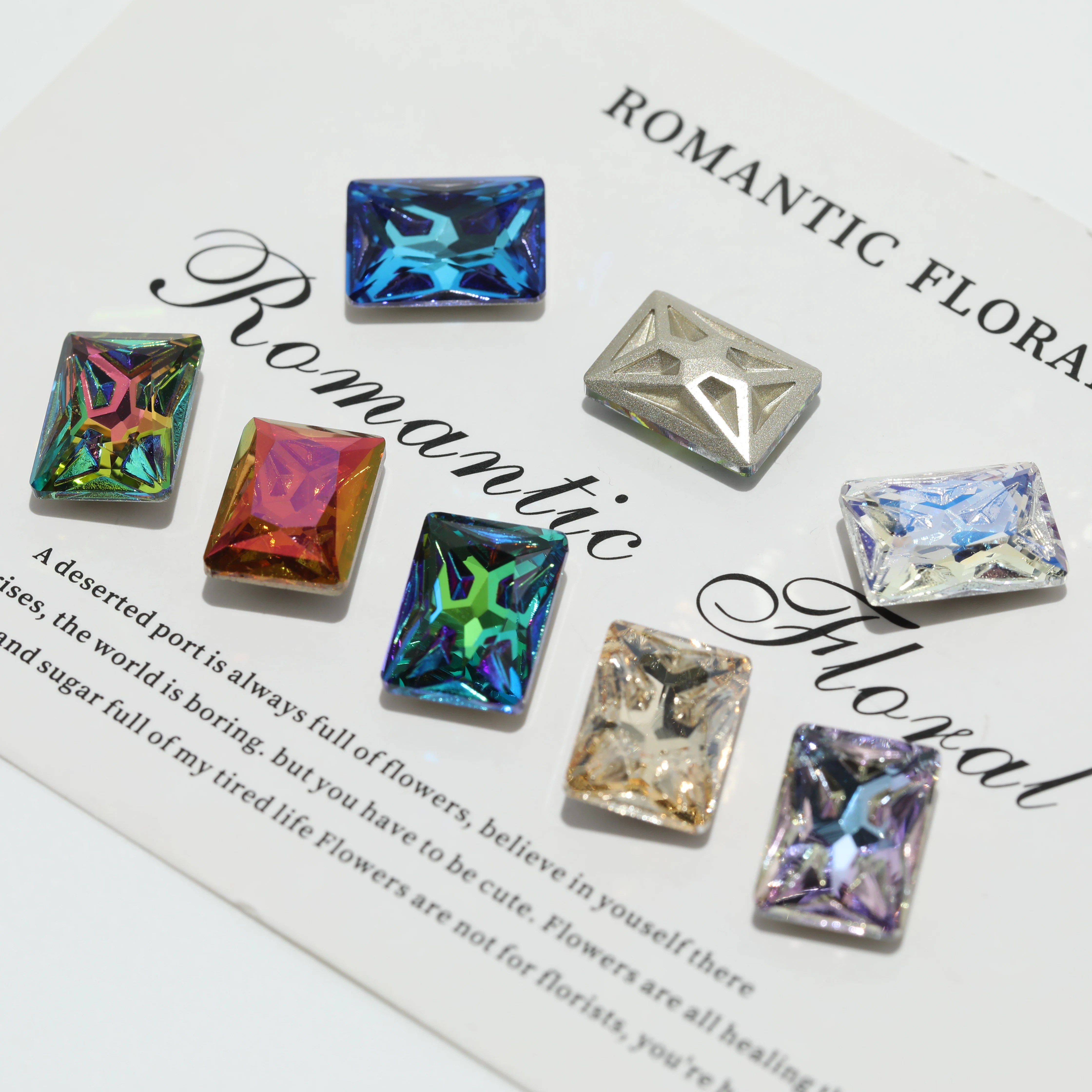 GRST Premium Meteorite Series Strasssteine DV4025 Rechteckige Fancy Stones Glänzende Kristalle für DIY Nagelkunst, Hochzeitskleider, Taschen und Zubehör – Detail 4