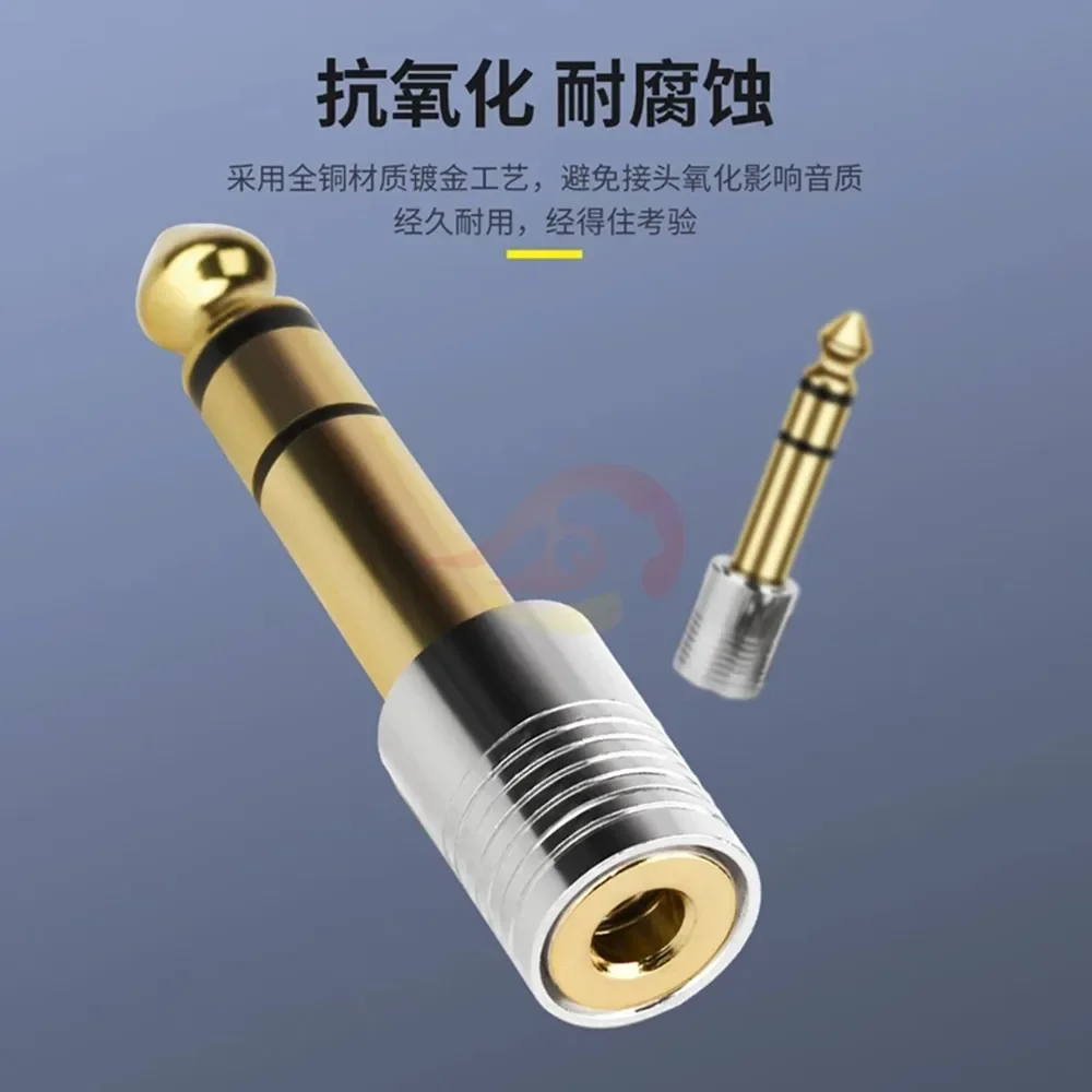 Jack Microphone 6.35Mm Kết Nối Bộ Chuyển Đổi 6.35Mm 1/4 "Nam Đến 3.5Mm 1/8" Nữ Cắm Âm Thanh Kim Loại hiFi Stereo Dây Kết Nối Dây