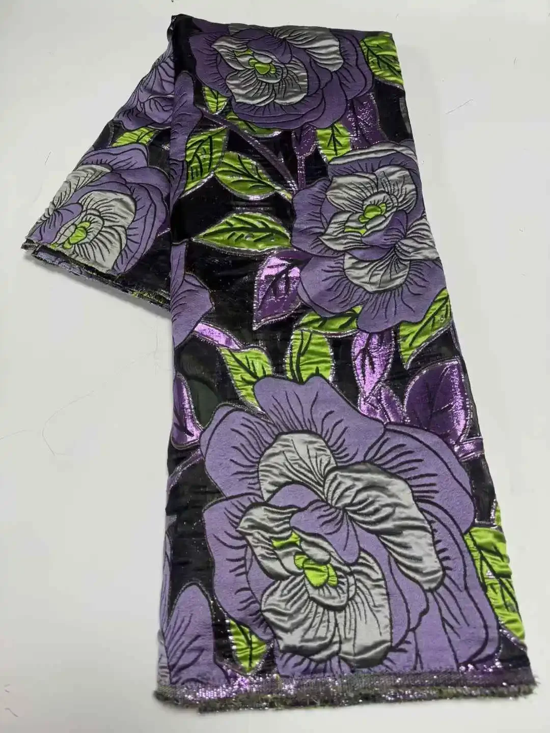 Nigerian Brocade 2025 Damask African Luxury Brocade with Flower Patterns African Gild Lace Fabric for Wedding Party Dreses SZ647