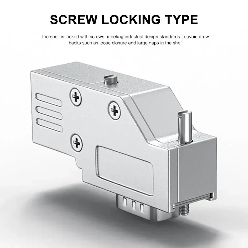 Metal Shell DB9 RS232 Serial Port Connector Mini 9pin L-type Plug Industrial Grade 90 Degrees Male Female Solid Needle Terminal