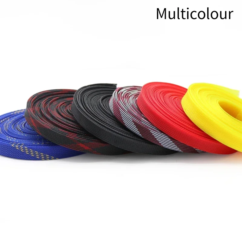 5M New Tight High Density PET Expandable Braided Sleeve 2 4 6 8 10 12 14 16 18 20 25 30 40mm Wire Cable Insulated Protection DIY