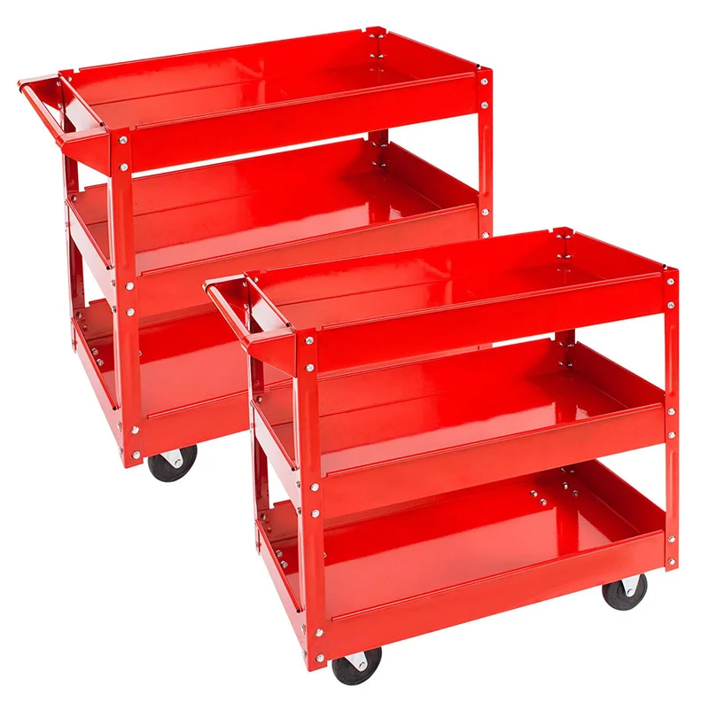 Wholesale 3-Level Garage Storage Heavy Duty Workshop Wheel Parts and Trolley Cabinet Cart Tool