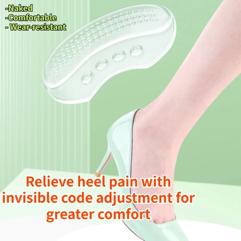 1-6 pairs of silicone insoles, women's heel mats, high heels, half insoles, anti-wear protective stickers, insoles