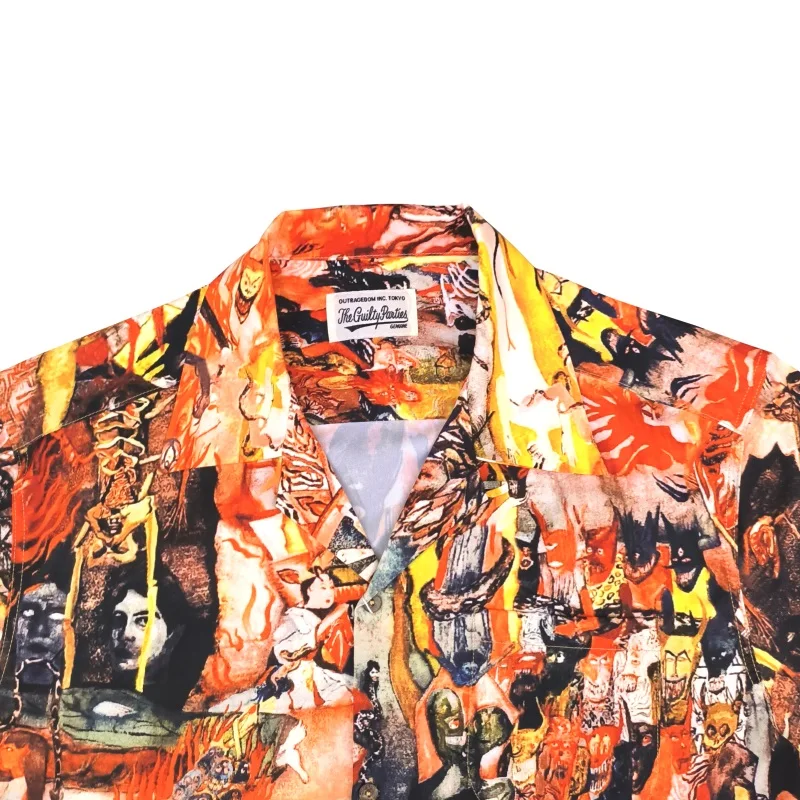 Camisa de manga corta Hawaiana para hombre y mujer, camisa Vintage suelta con cuello cubano, Tops casuales WACKO MARIA de alta calidad para verano