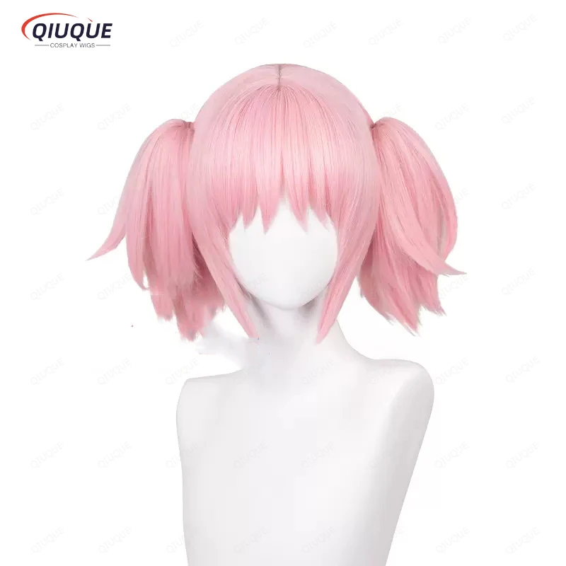 Anime Puella Magi Madoka Magica Kaname Madoka Cosplay Perücke Kurze Rosa Wärme Beständig Synthetische Haar Perücken + Perücke Kappe