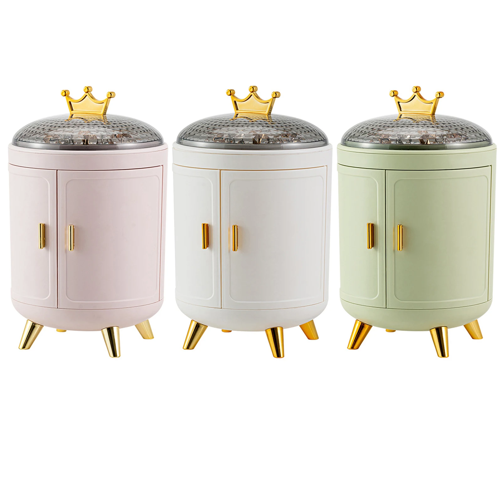 

Make Up Skincare Holder Dustproof Rotating Jewelry Display Box Large Capacity Desktop Cosmetics Organizer Bin Gifts for Woman