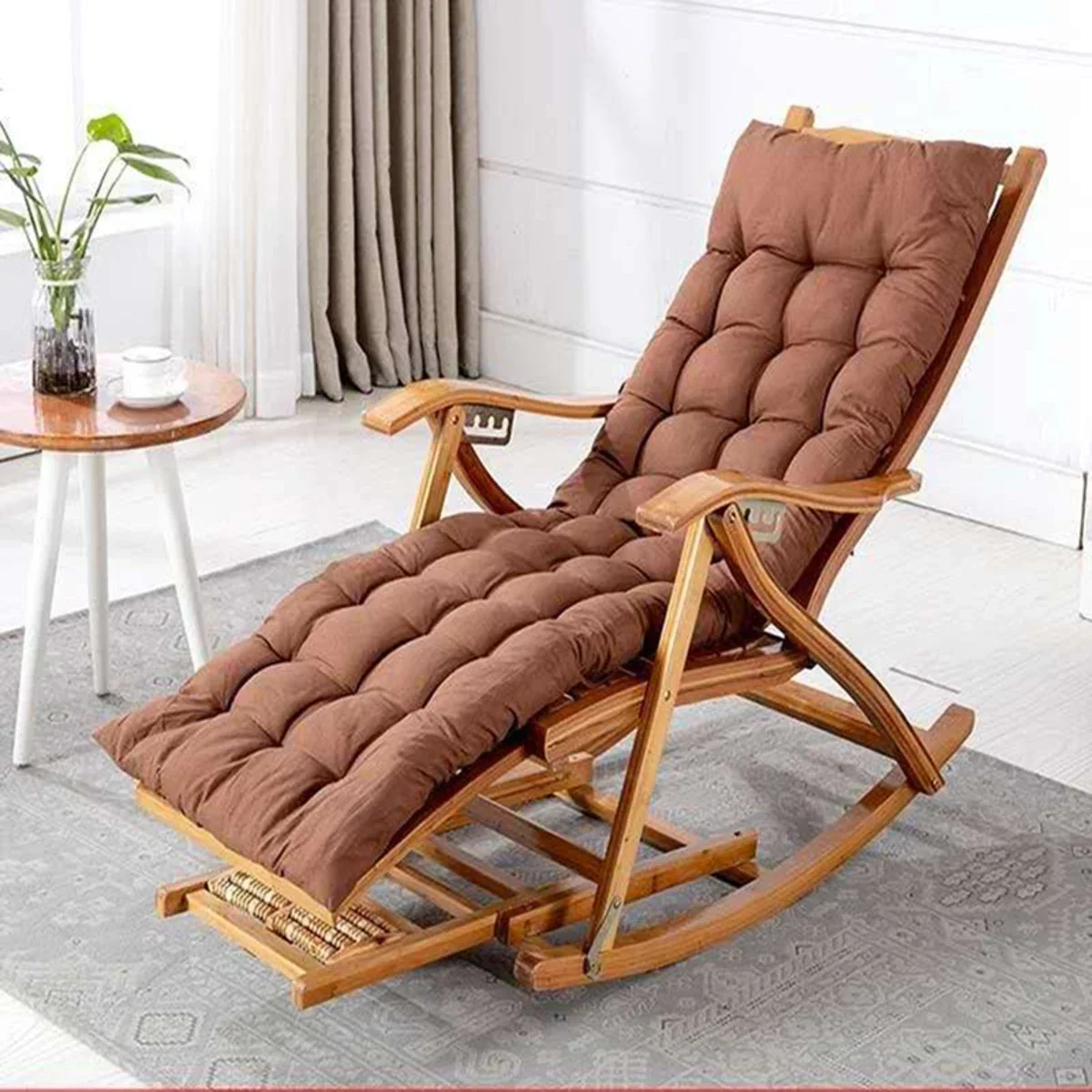 Rocking chair bamboo recliner backrest foldinglunch break balcony lazy leisure home furniture elderly ArmchairFoot massage