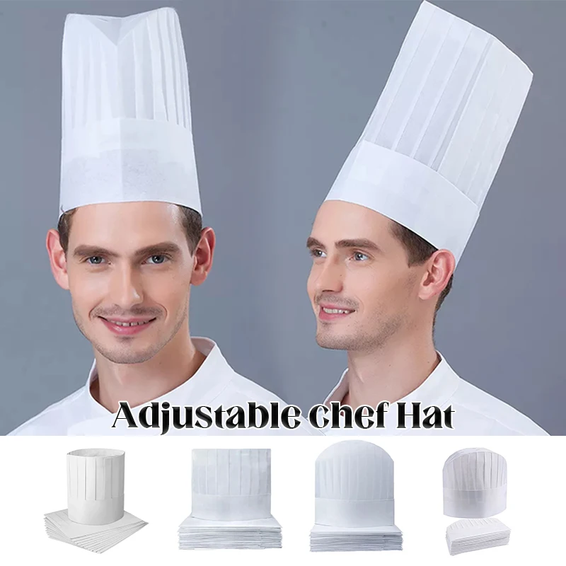 20 Pcs Disposable Non-Woven Kitchen Hats Men Hotel Restaurant Cooking Hat Catering Chef Work Cap Bakery Pastry Cook Hats