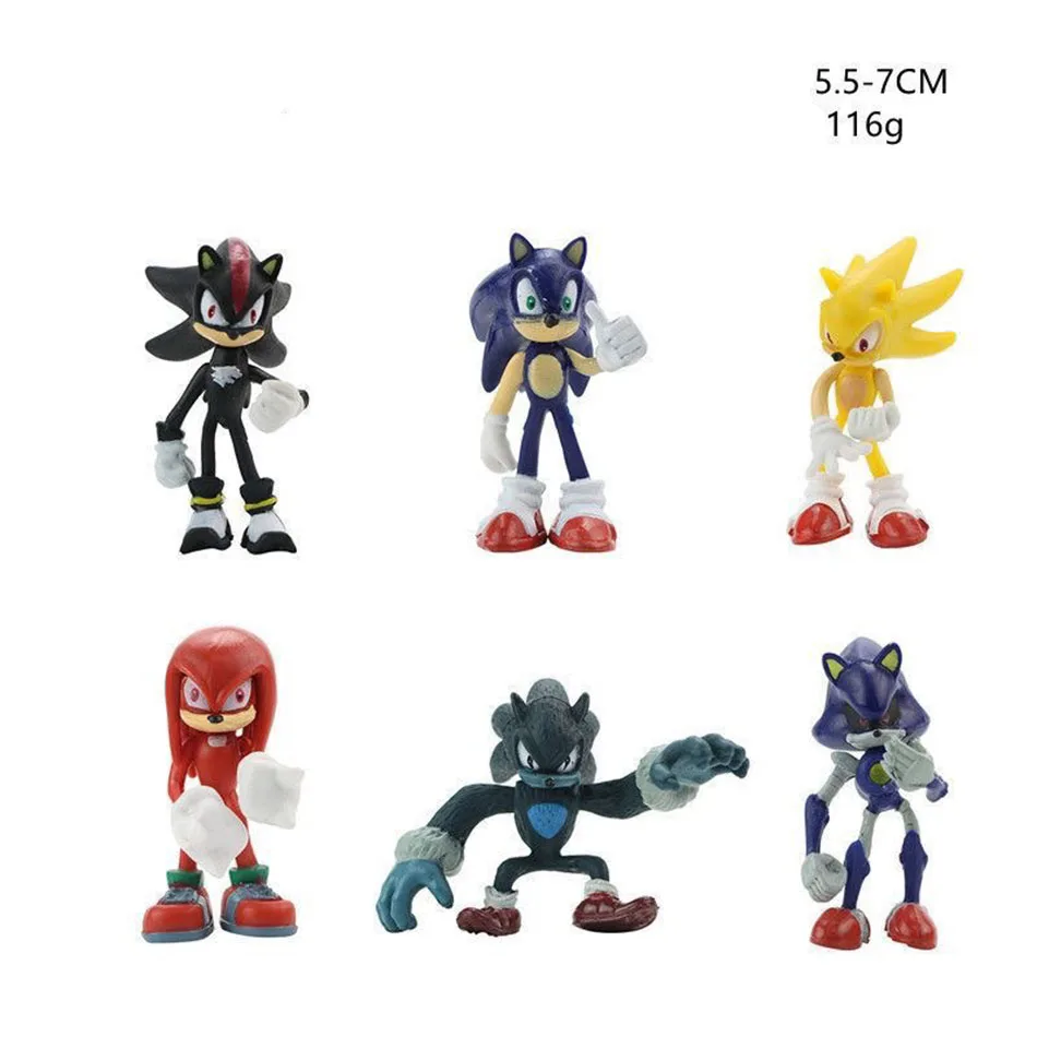 Mini figurines Sonic Rick en PVC pour enfants, poupées modèles, jouet animal mignon, Kasgehog Shadow Tail, cadeau d'anniversaire, 5-6cm, nouveau, ensemble de 12 pièces