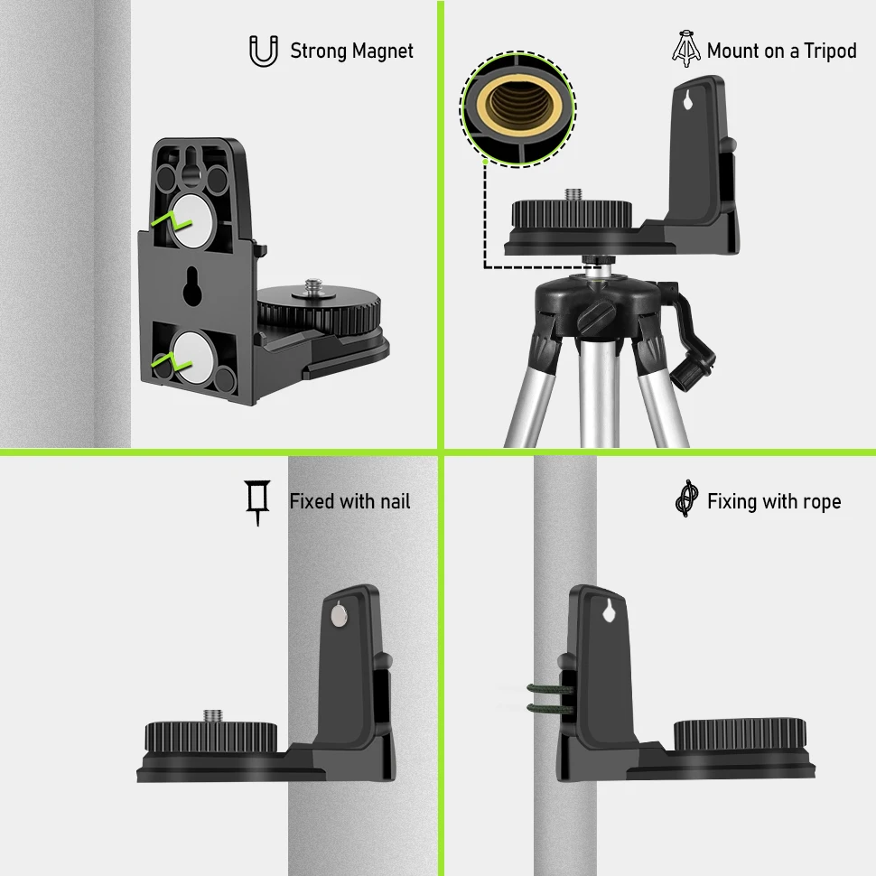 Imagem -03 - Clubiona-suporte do Medidor de Nível Laser Imã Forte Ajustável Parede em Forma de l Ligação e 8