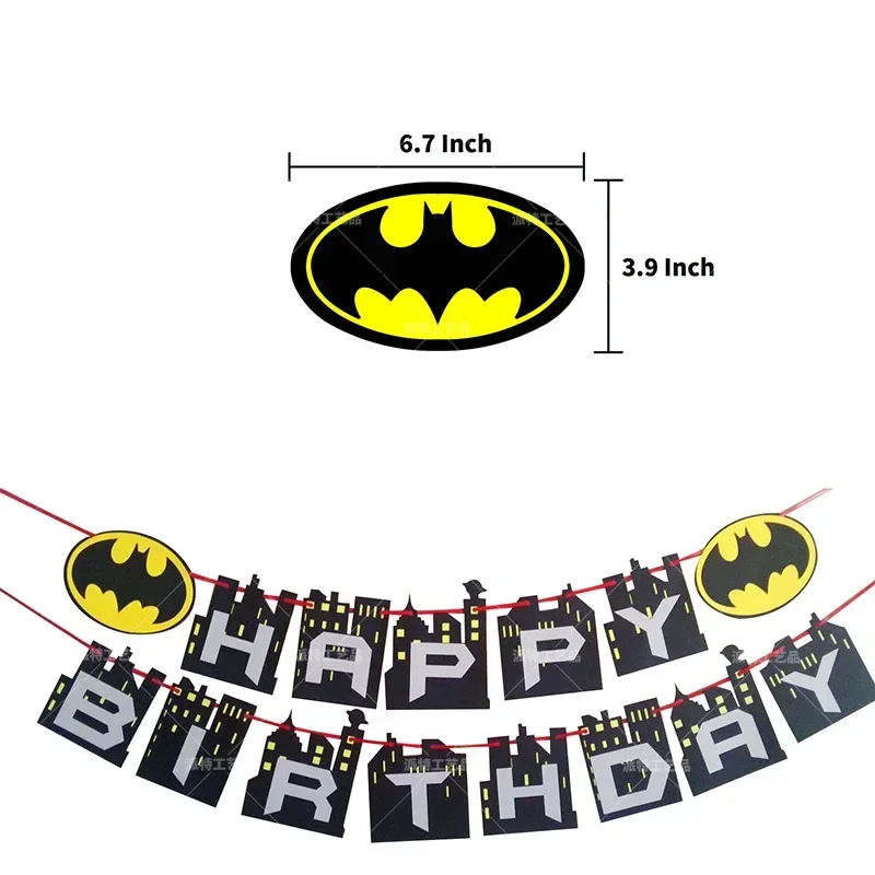 One Piece Anime Decor Batman Birthday Party Decoration Toy Set Cartoon Anime Figures Festival Party Gift Batman Balloons Banner