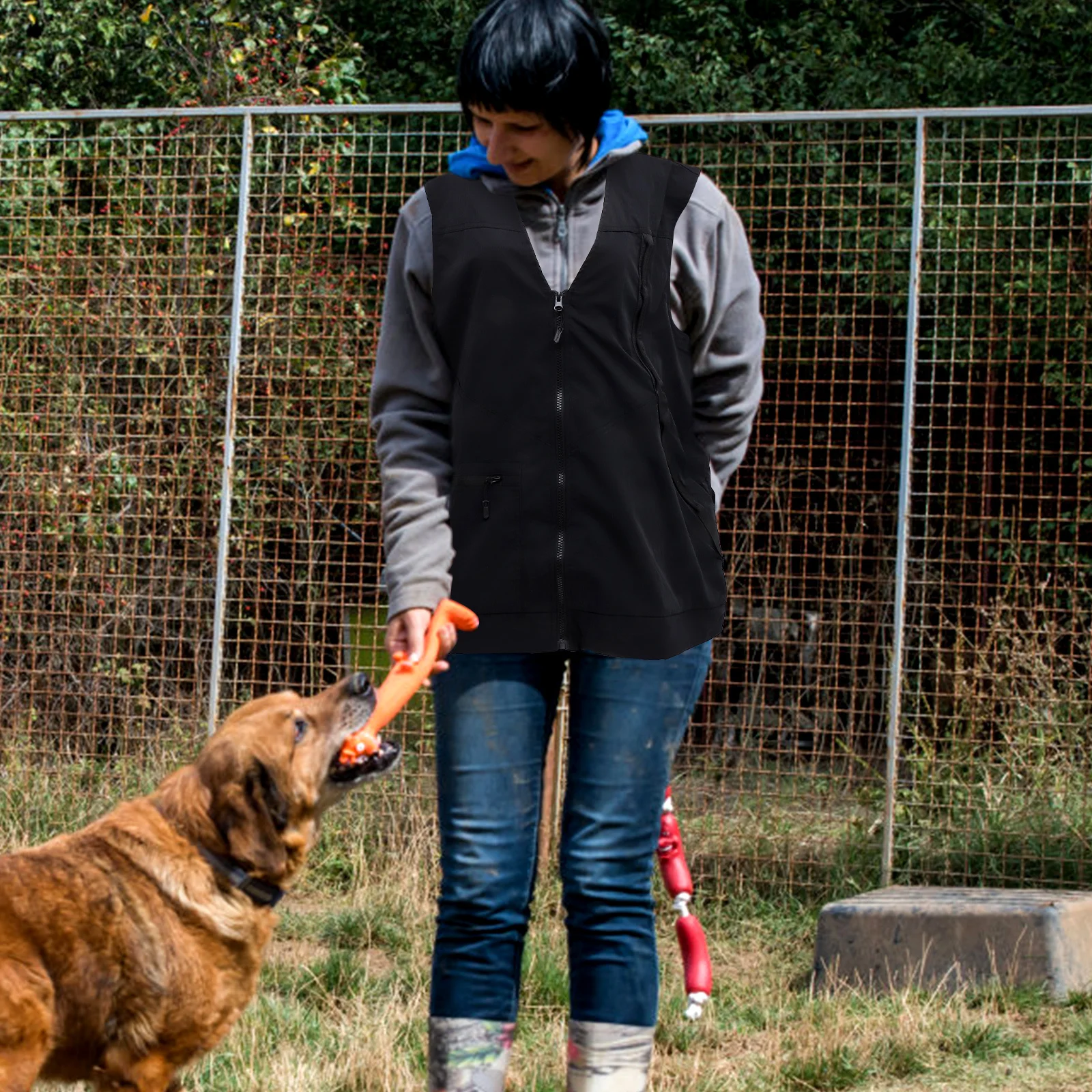 

Жилет Obedience для собак, суперлегкий водостойкий тканевый жилет с регулируемой талией 2, большие передние карманы, владельца домашних животных