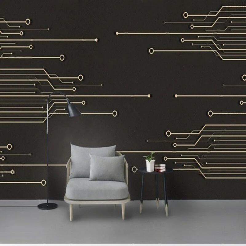 

Customized Modern Style Geometric Line Pattern 3D Wallpaper Mural for Living Room Bedroom Wall Decor Background Painting