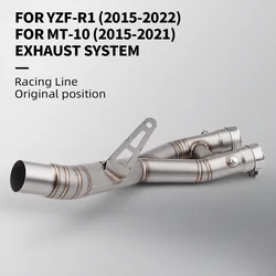 Slip On For YZF-R1 R1 R1M MT10 2015 - 2022 Motorcycle Exhaust Escape System Connect the original muffler Middle Pipe