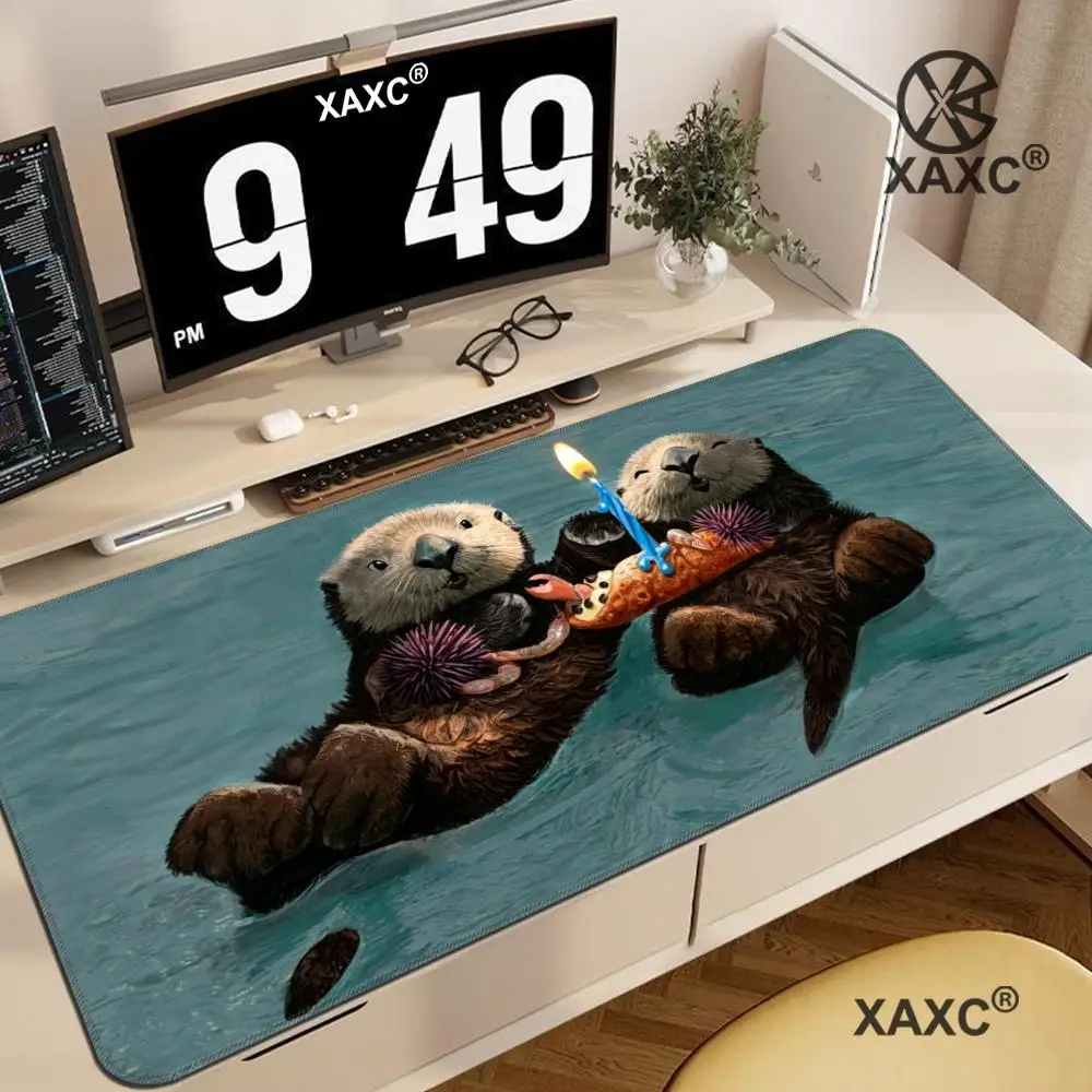 Cute Otter Mouse Pad large keyboard mouse desk pad non-slip rubber gaming mouse pad laptop mouse carpet XAXC