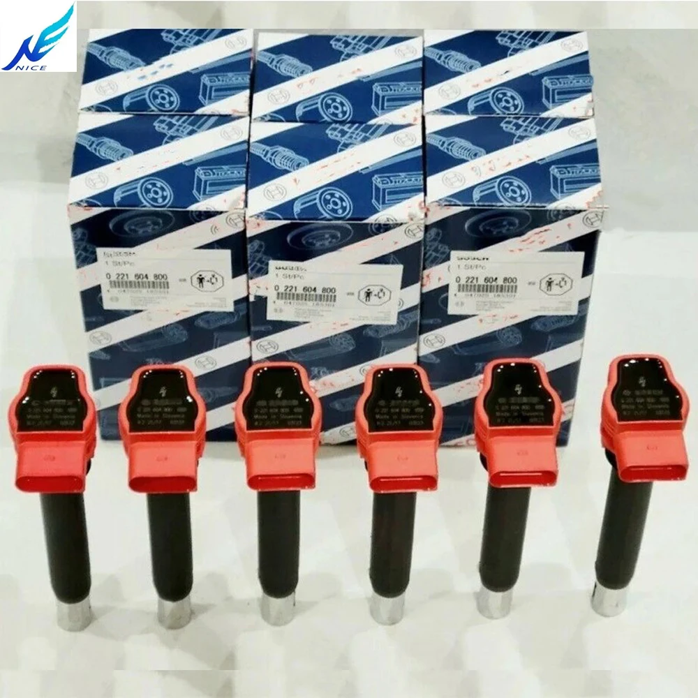 4 Pieces /6 Pieces NEW BOSC-H RED IGNITION COIL V-W Touareg Aud-i A4 S5 R8 A8 4.2 FSI 0221604800 06E905115G