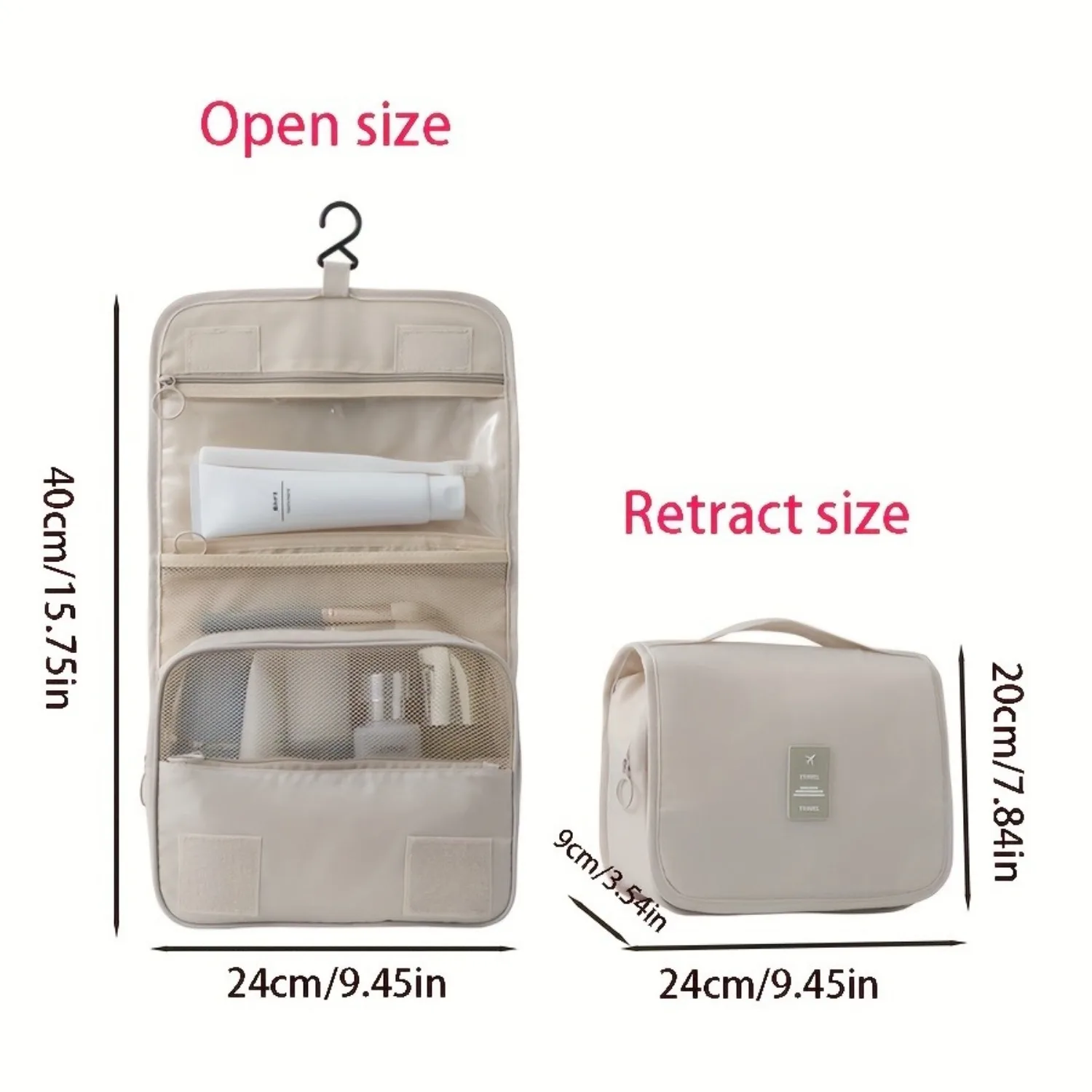 2 Pack Hanging Toiletry Bag Travel Toiletry Kit for Men Women Toiletries Water Resistant with Mesh Pockets & Nylon Hanging Hook Shower Bag, Cosmetic Organizer for Travel Accessories