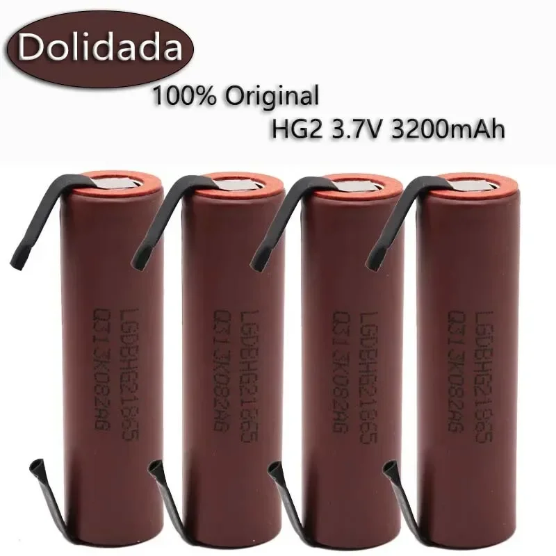 New 100% original high-capacity HG2 18650 3000mah HG2 high-power, high discharge, high current rechargeable battery+DIY nicke