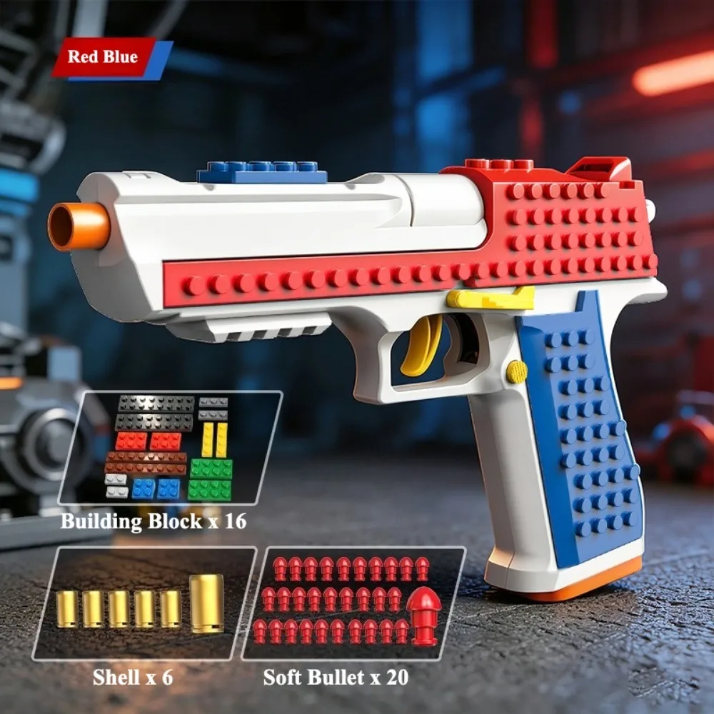 Automatic Shell Ejection Toy Gun Automatic Reloading Rebound for Shooting Game Educational Pistols Model Toys Christmas Gifts