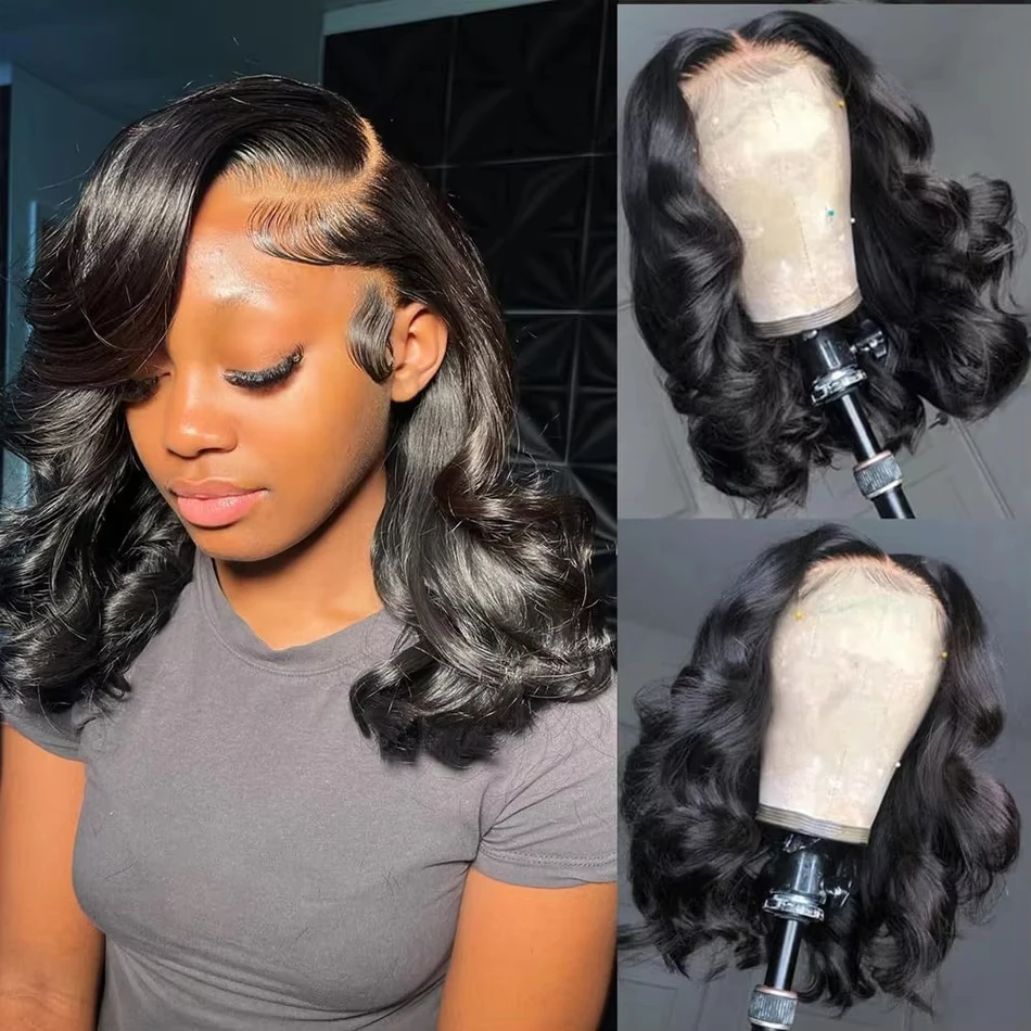 250% Density Transparent Body Wave Wig 13x4 Lace Front Short Bob Wig 13x6 Lace Frontal Brazilian Virgin Wig Human Hair 5x5 Glueless Wig For Women