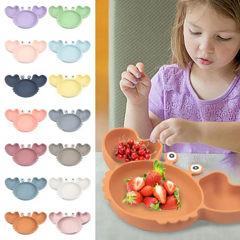 

Baby Food Plate Childrens Tableware Set Silicone Dining Plate For Kids Waterproof Toddler Training Tableware Kids Feeding Bowls