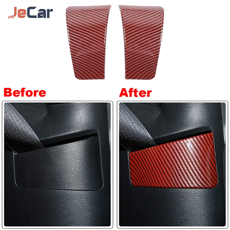 JeCar ABS Seat Safety Belt Buckle Button Cover Decorative Trim Sticker For Dodge Challenger 2010 Up Car Interior Accessories