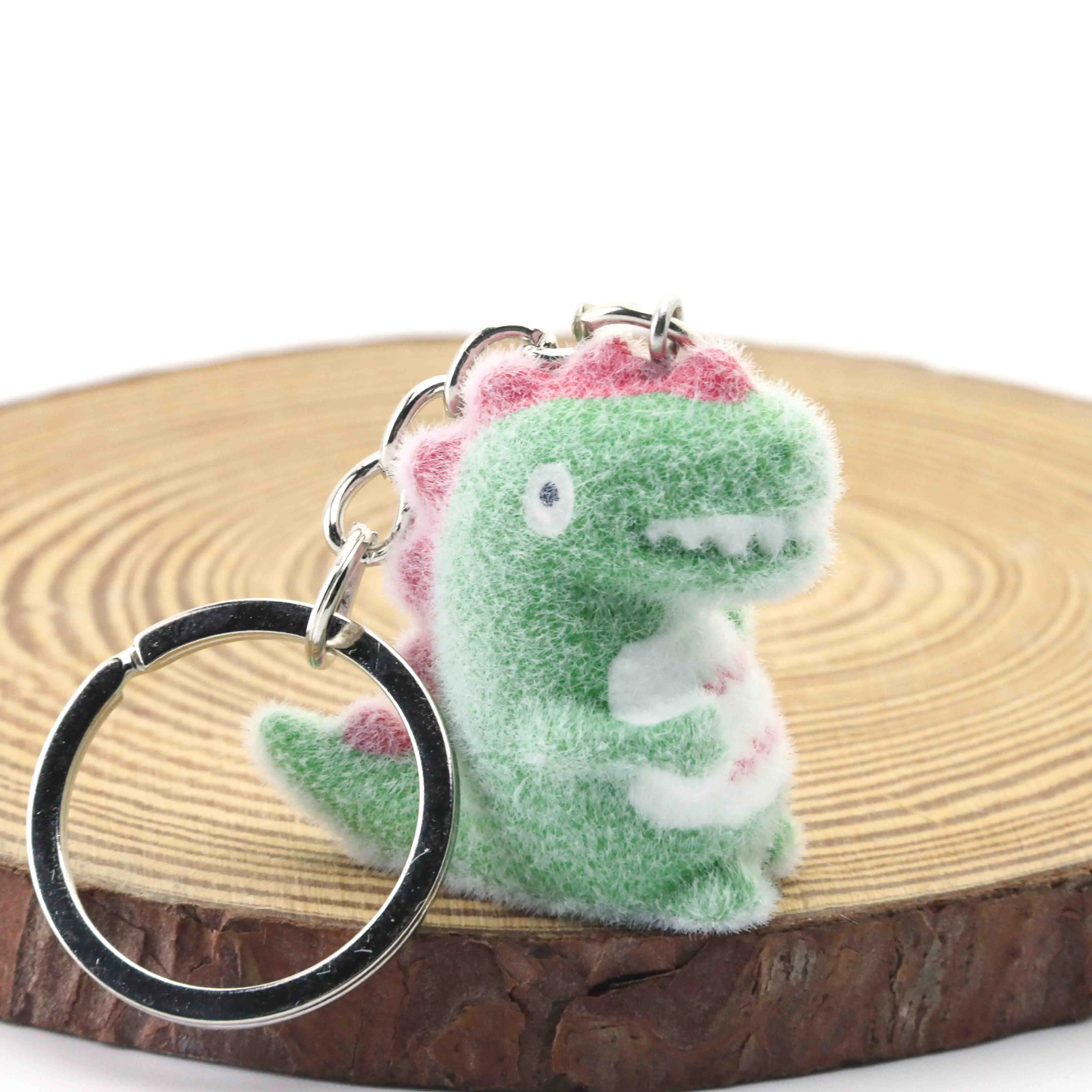 

1pcs Flocking Resin Charms Three-dimensional Dinosaur Keychain Jewelry for Making Handmade Luggage Car Decoration Small Pendant