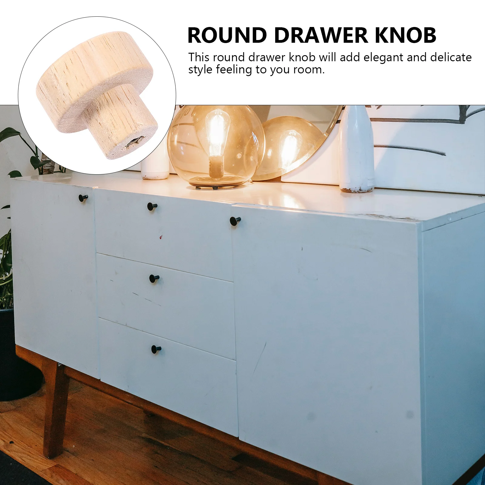 

20Pcs Round Wooden Drawer Knobs Premium Cabinet Pull Handle for Home Office Furniture Drawer Knobs Replacement