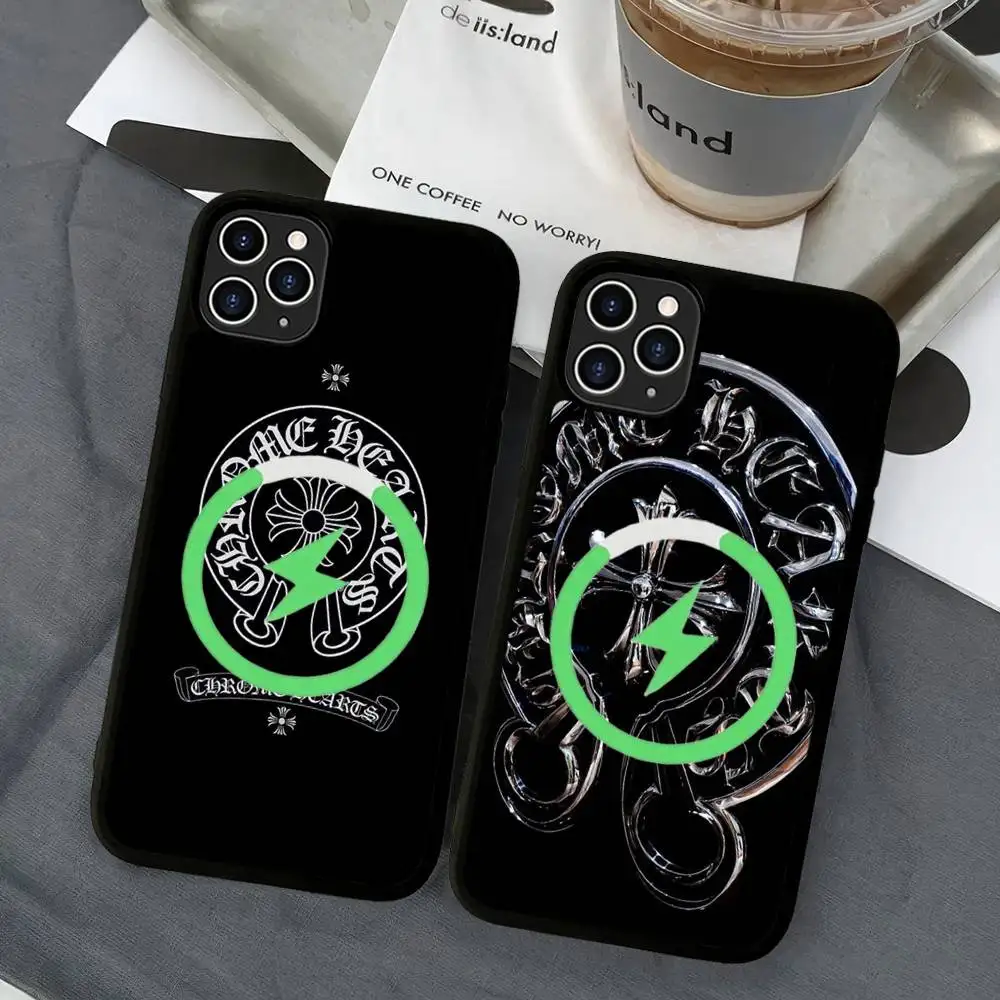 حافظة هاتف كلاسيكية فاخرة C-ChromeS H-Heart حافظة مغناطيسية حافظة هاتف Magsafe لهاتف آيفون 17 Air 16 Pro Max 15 14 13 #1