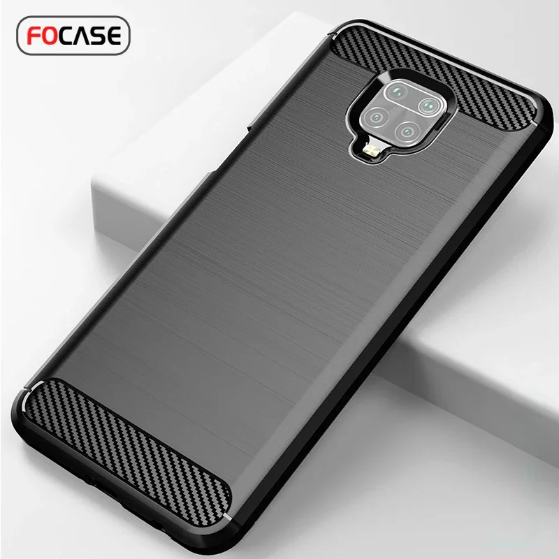 For Redmi Note 9 Shockproof Cover Soft TPU Silicone Carbon Fiber Brushed Case For XIAOMI Redmi Note 9S 9 Pro Max 5G Covers