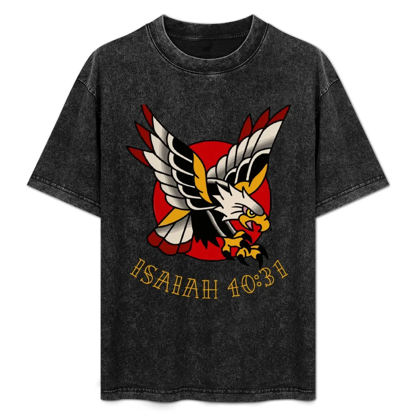 

Isaiah 40:31 Eagle Traditional Christian Tattoo Flash T-Shirt Casual Breathable Short Sleeve Top