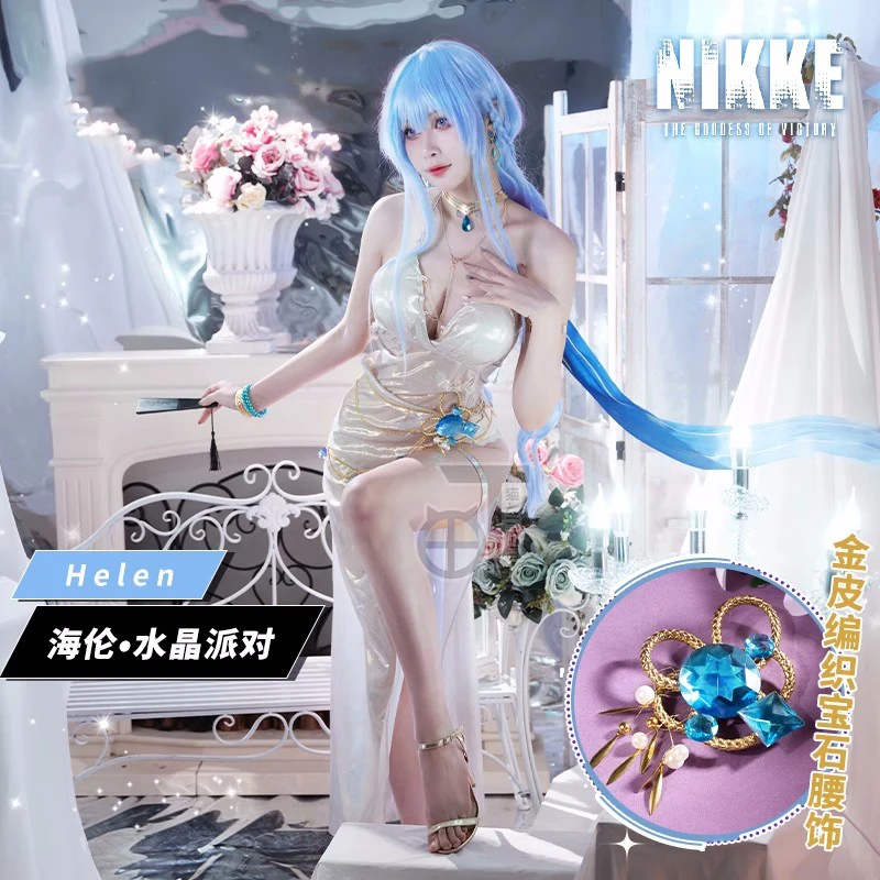 

COS-HoHo NIKKE The Goddess Of Victory Helen Crystal Party Game Suit Sexy Derss Uniform Cosplay Costume Halloween Outfit Women