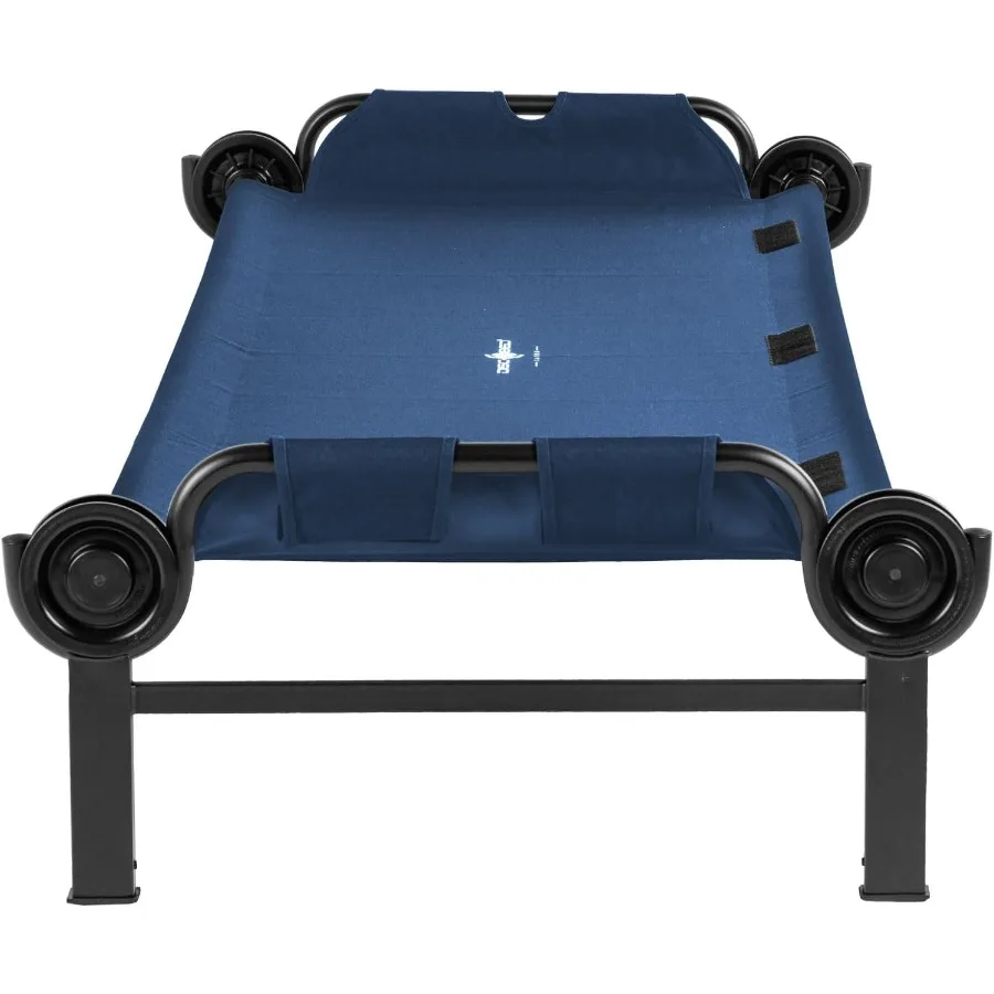 سرير كبير للتخييم في الهواء الطلق لشخص واحد، سرير محمول للبالغين، حل النوم للخيام باللون الأزرق الداكن