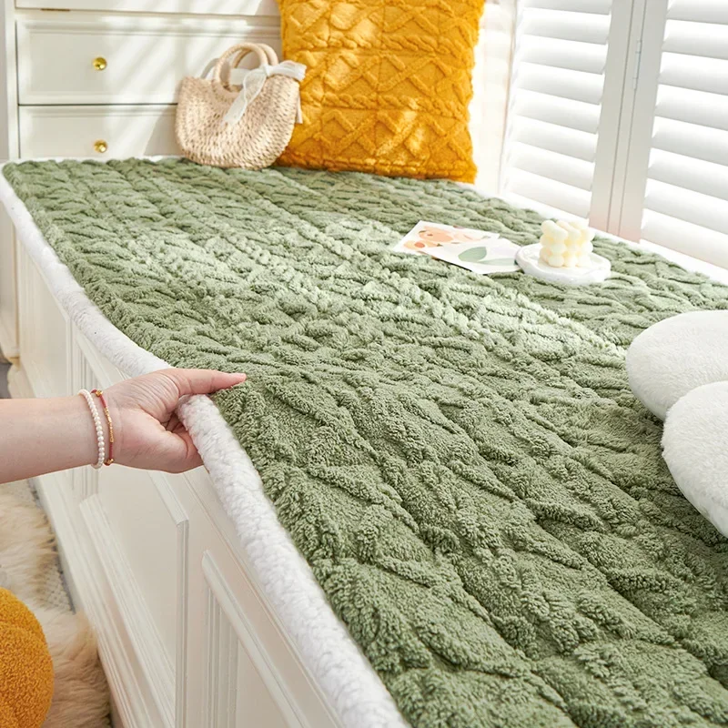 

New Window Sill Cushion Rugs Soft Velvet Mat Thick Carpet for Living Room Plush Rug Thickened Household Carpets Window Bedside