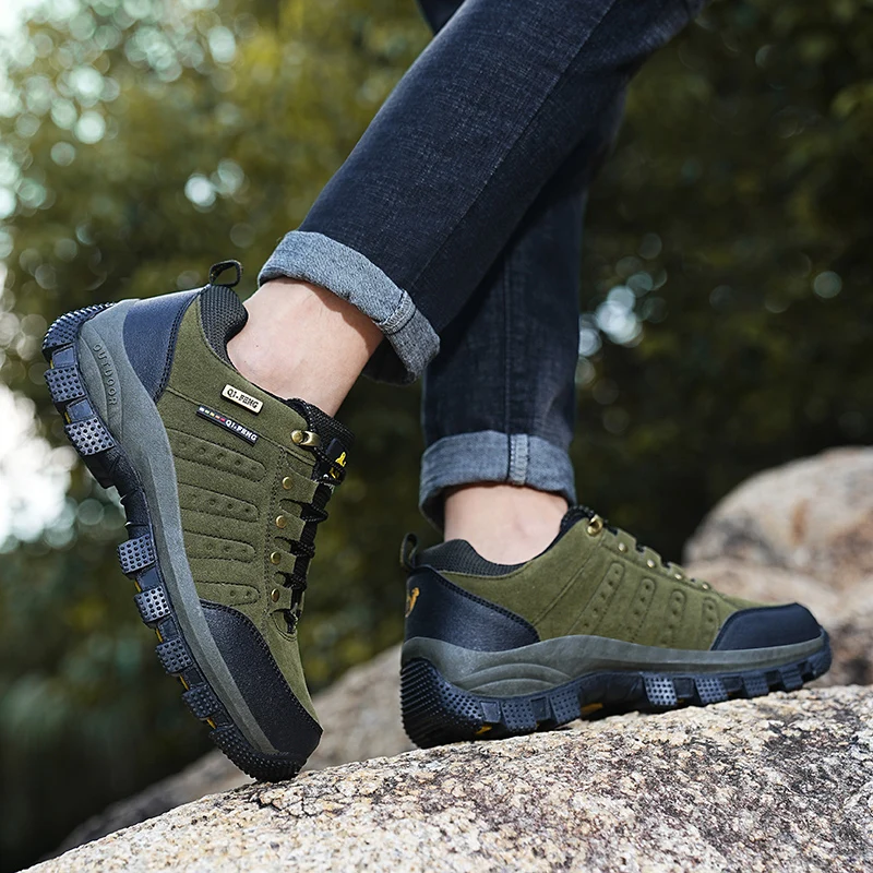 รองเท้าเดินป่าแบบคลาสสิกสำหรับทุกเพศ รองเท้าปีนเขาคุณภาพสูงสำหรับผู้ชาย รองเท้ากันลื่นสำหรับผู้ชาย รองเท้าผ้าใบเดินป่าสำหรับผู้ชาย ไซส์ใหญ่พิเศษ 47
