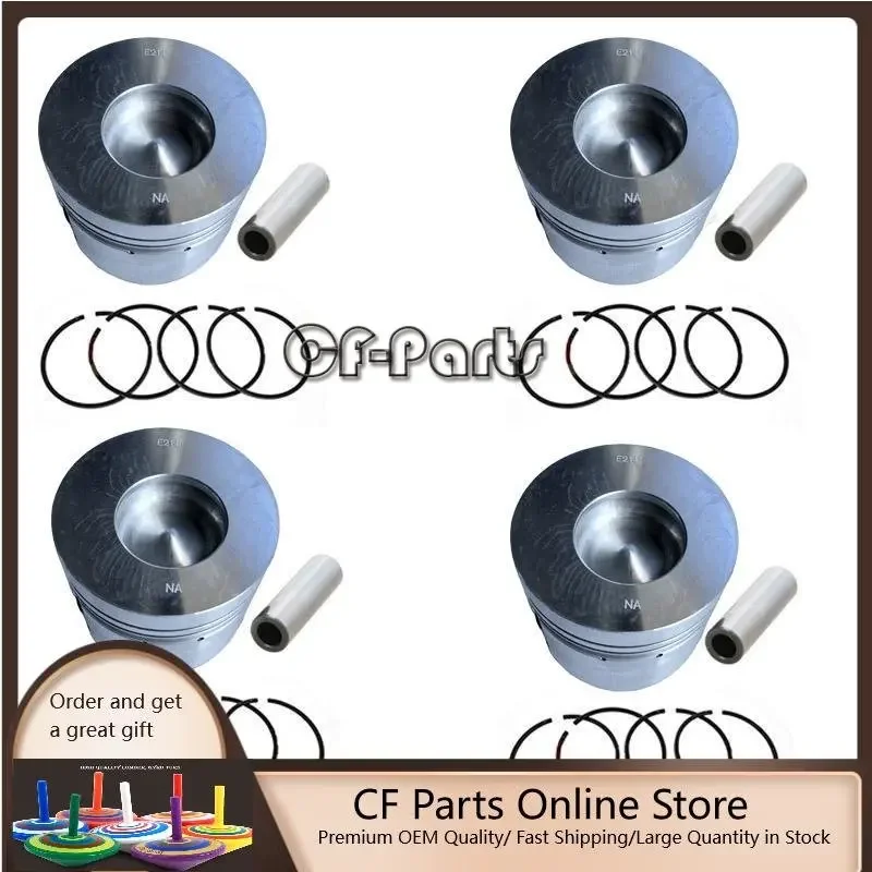 

New 4 Sets STD Piston Kit With Ring C6204312170 4089967 Fit For Cummins B3.3 Engine 95MM