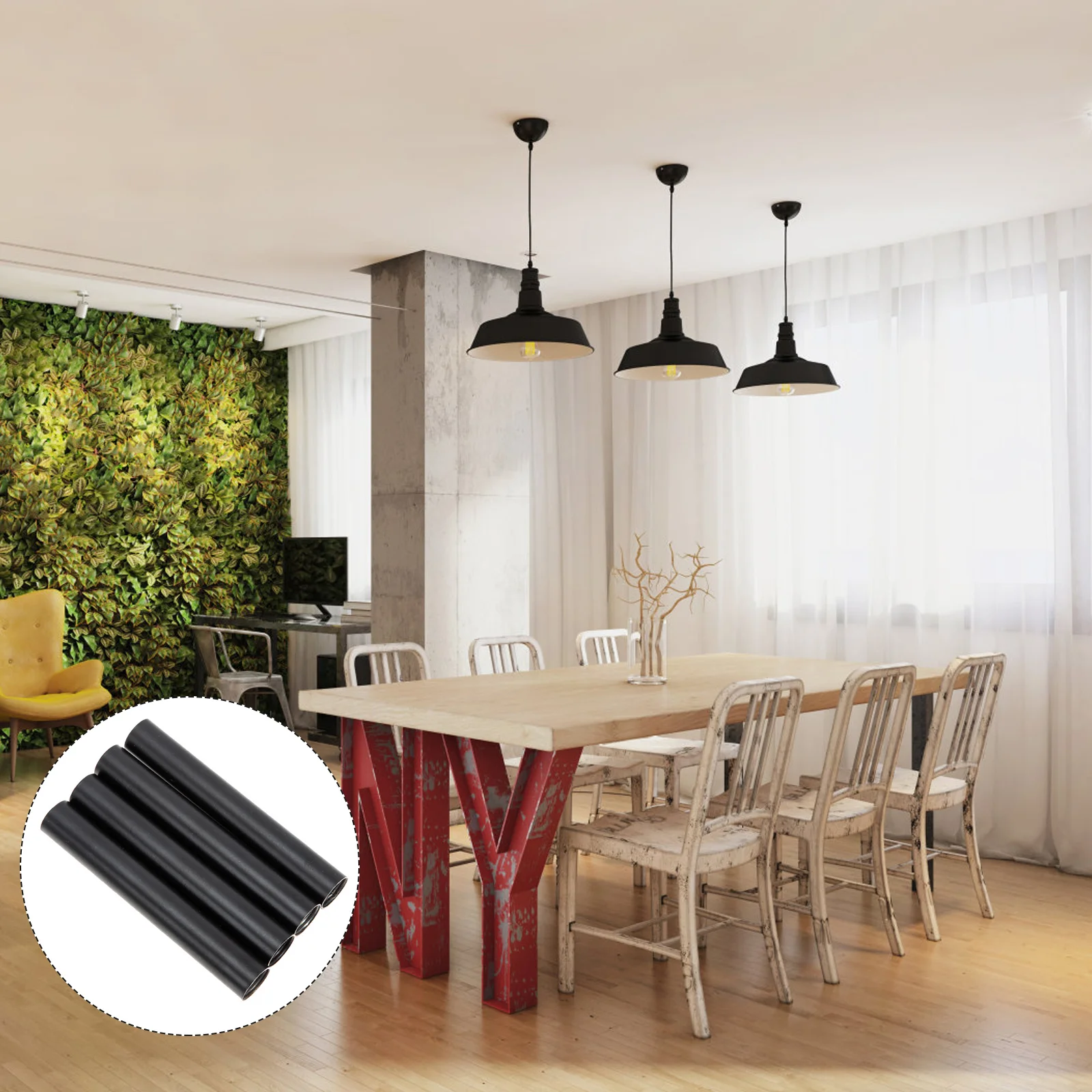 4 قطعة الثريا تمديد القطب الحديد الجدار مصباح قضيب مقاومة للصدأ سطح أملس للمنزل تركيبة إضاءة ديكوريّة دعم الجذعية #3