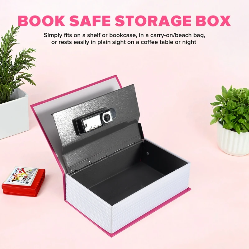 XTECH Dictionary Book Safe Storage Box,  Safe With 3 Digital Combination Lock, Anti-Theft Safe Secret Box