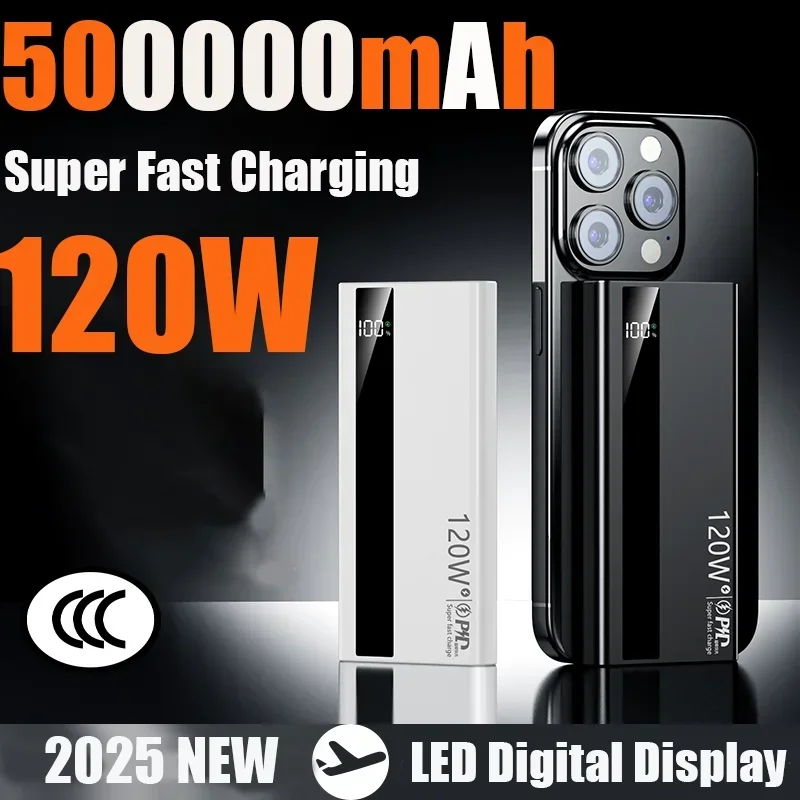 Lenovo 120W 50000mAh Power Bank High Capacity Super Fast Charge Portable External Battery PowerBank For iphone Samsung New - view 2